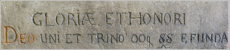 Felirat a templomhajó építéséről (1702)